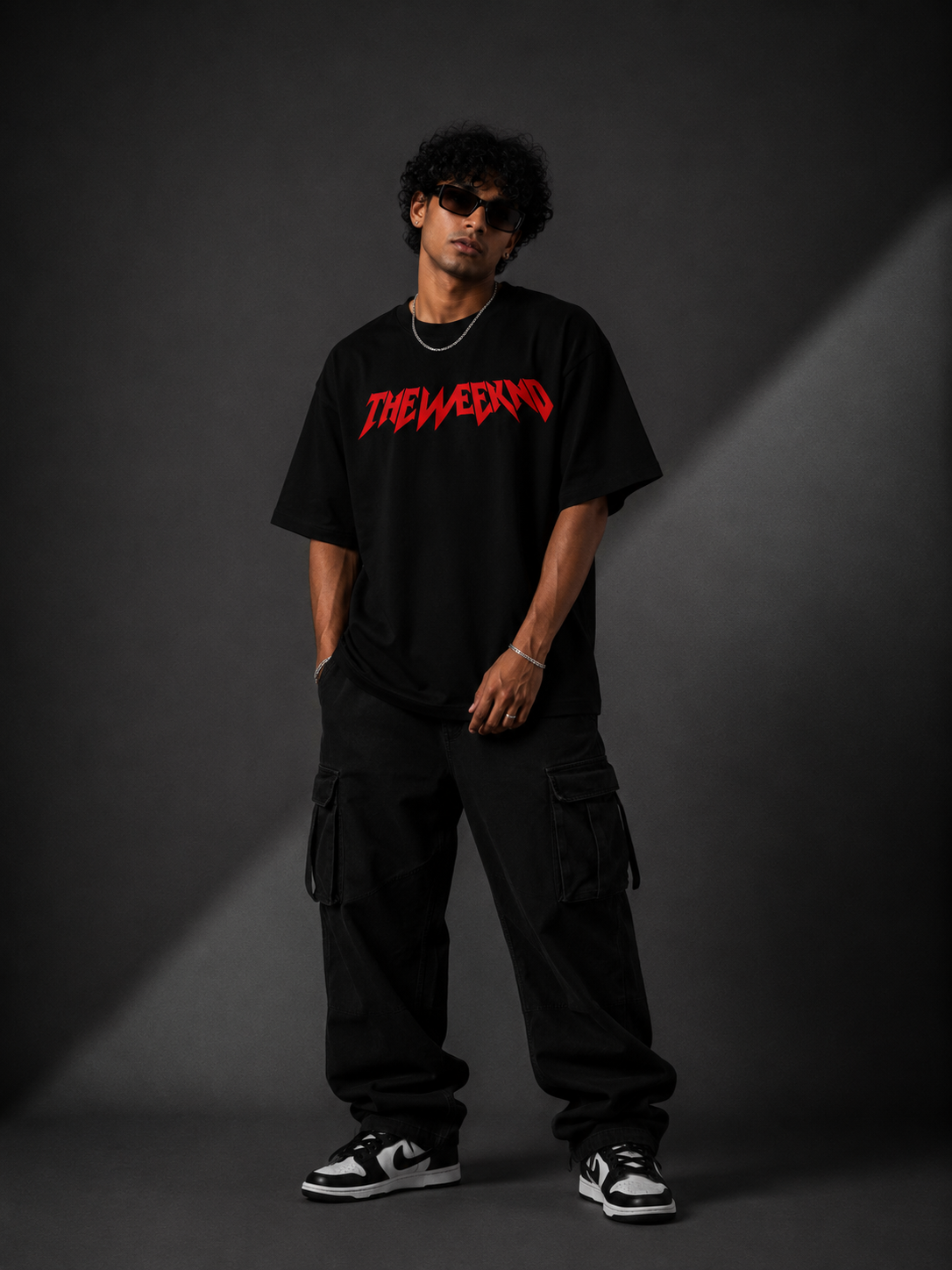 BLINDED BY THE LIGHTS™ Oversized Graphic Streetwear Tee – Black Edition - Image 3