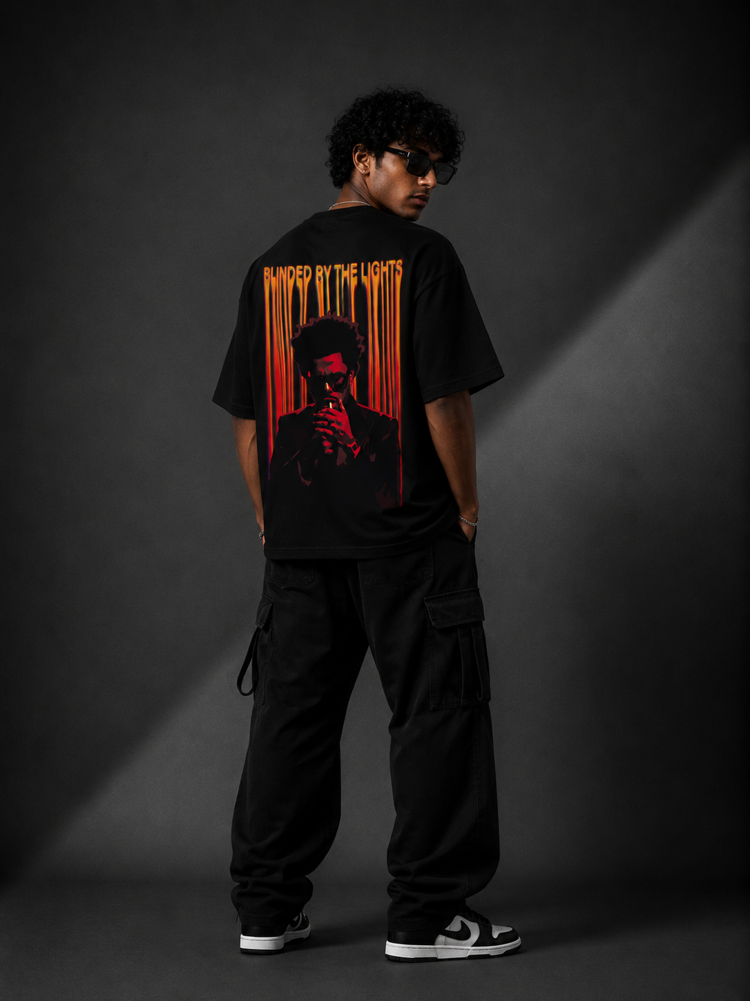 BLINDED BY THE LIGHTS™ Oversized Graphic Streetwear Tee – Black Edition - Image 4