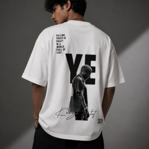 KANYE WEST YE™ Oversized Graphic Streetwear Tee – White Edition