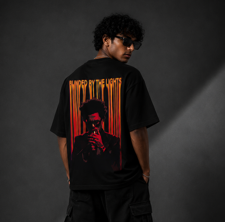 BLINDED BY THE LIGHTS™ Oversized Graphic Streetwear Tee – Black Edition - Image 2