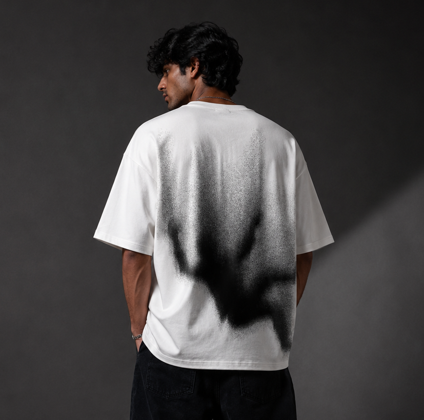 VISION™ Oversized Graphic Streetwear Tee – White Edition - Image 2
