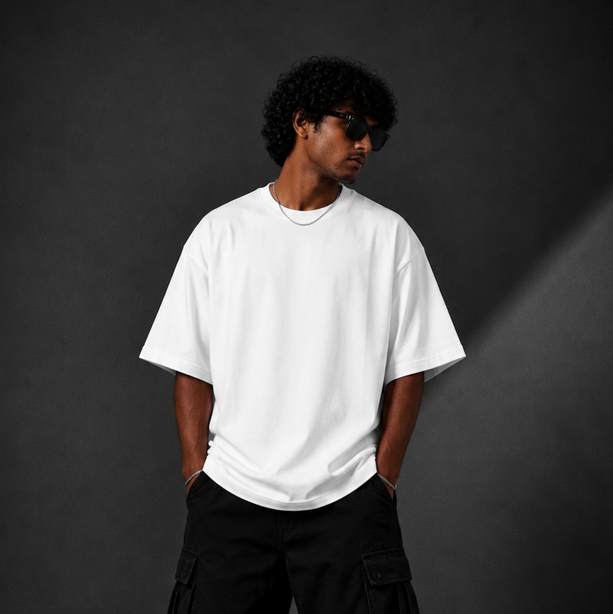 REBORN™ Oversized Graphic Streetwear Tee – White Edition - Image 2