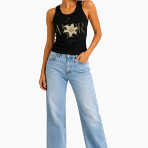 Amor Women’s Black Graphic Tank Top | StitchVaults™