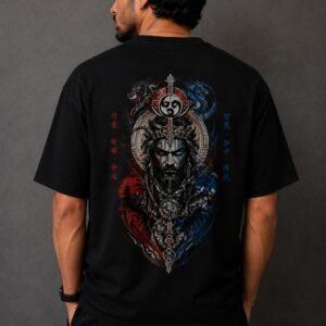 Shadow Warrior Samurai Oversized Graphic T-Shirt - Pitch Black