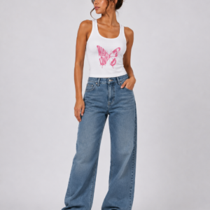 Want Love Butterfly Women’s White Graphic Tank Top by StitchVaults™