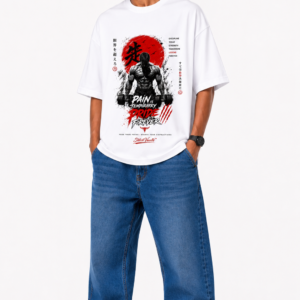 StitchVaults™ Pain is Temporary Pride is Forever Oversized Gym T-Shirt – Warrior Edition | GYM LEGACY™ Collection