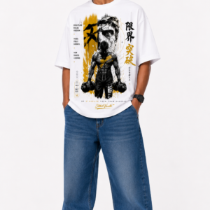 StitchVaults™ Break Your Limits Oversized Gym T-Shirt – Warrior Discipline Edition | GYM LEGACY™ Collection