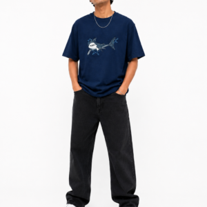 StitchVaults™ Lone Shark Oversized Graphic T-Shirt