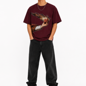 StitchVaults™ Burning Heart Oversized Graphic T-Shirt