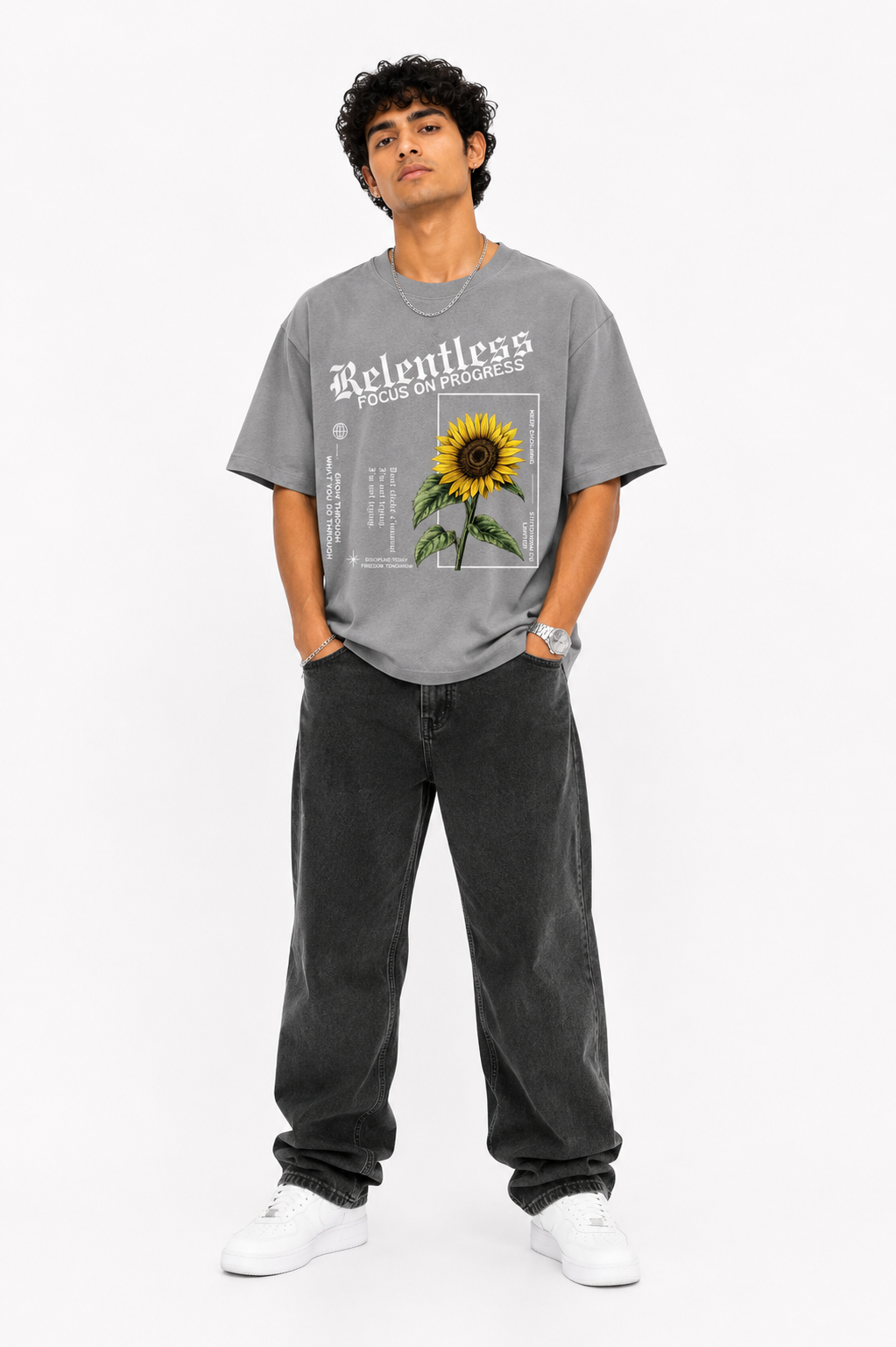 StitchVaults™ Relentless Focus Oversized Graphic T-Shirt