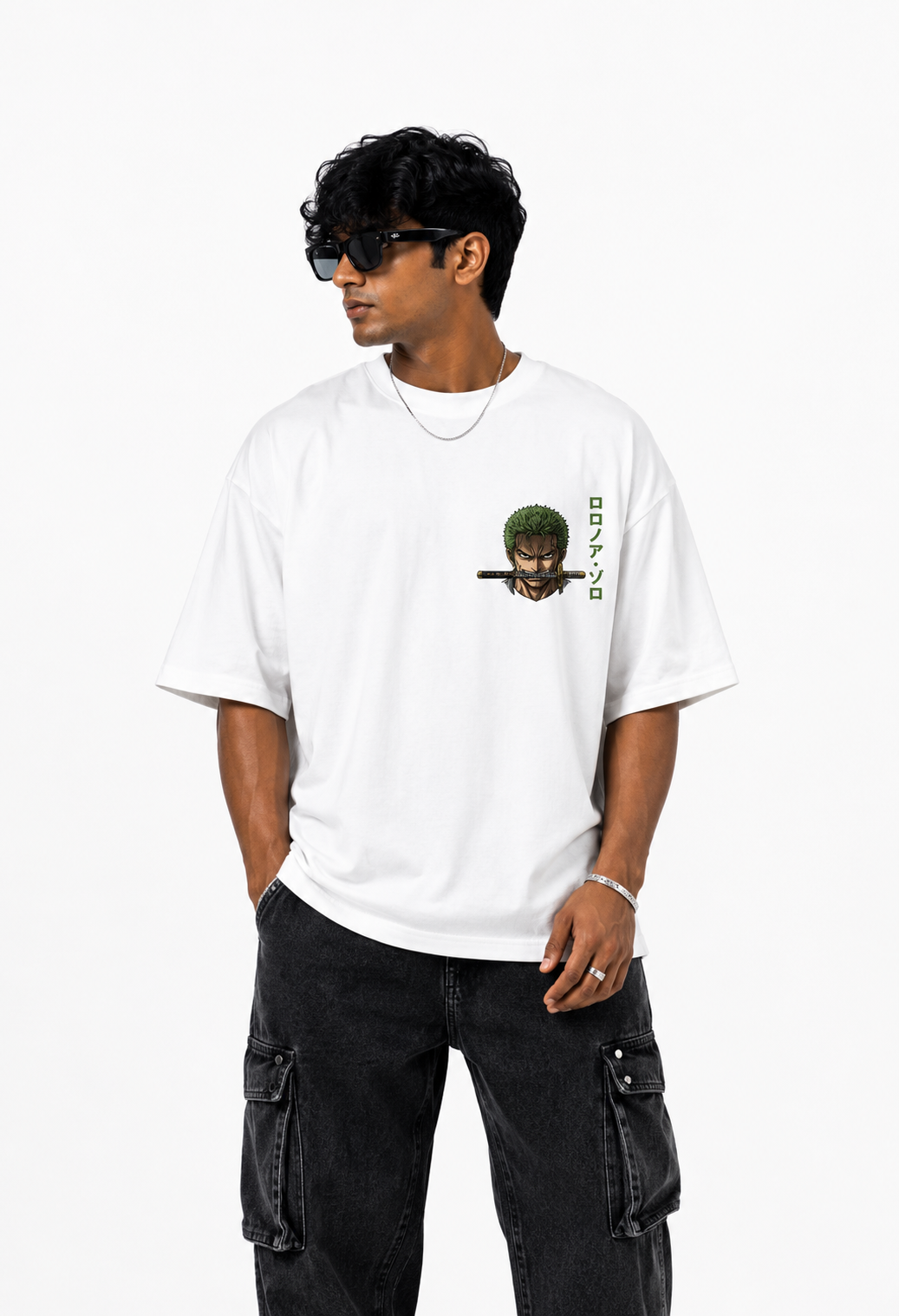 StitchVaults™ Zoro Shadow Warrior Oversized Anime T-Shirt for Men - Image 2