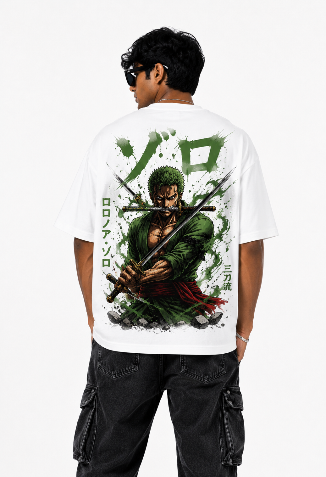 StitchVaults™ Zoro Shadow Warrior Oversized Anime T-Shirt for Men - Image 3