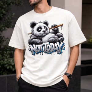 "Not Today" Panda Oversized Tee | Lazy Vibe Streetwear
