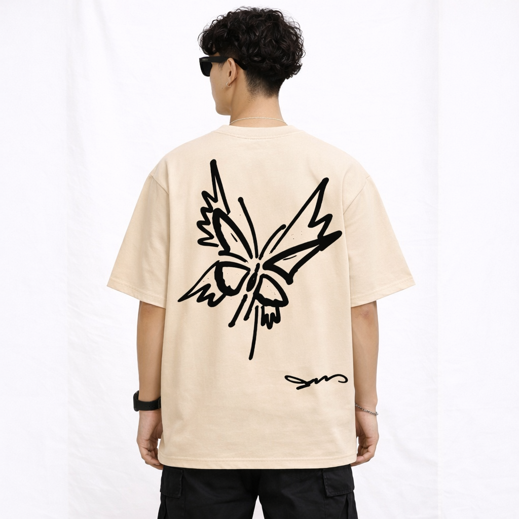 Minimal Butterfly Graphic T-Shirt – Aesthetic Streetwear Black Tee - Image 11