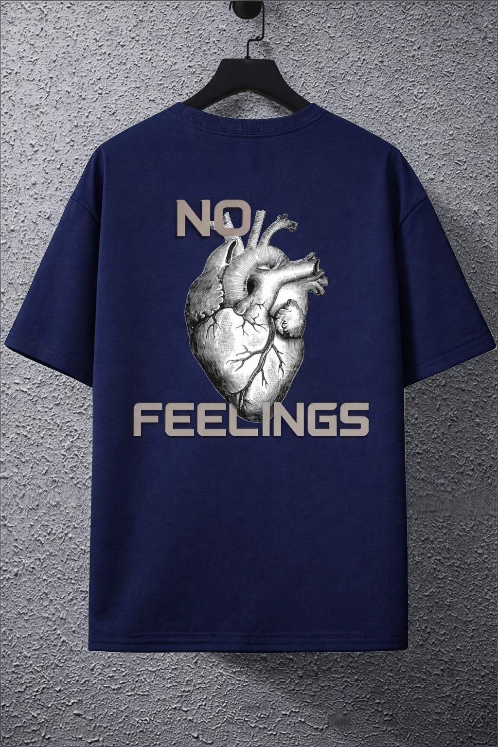 No Feelings Anatomical Heart White Oversized Graphic T-Shirt | StitchVaults™ - Image 5