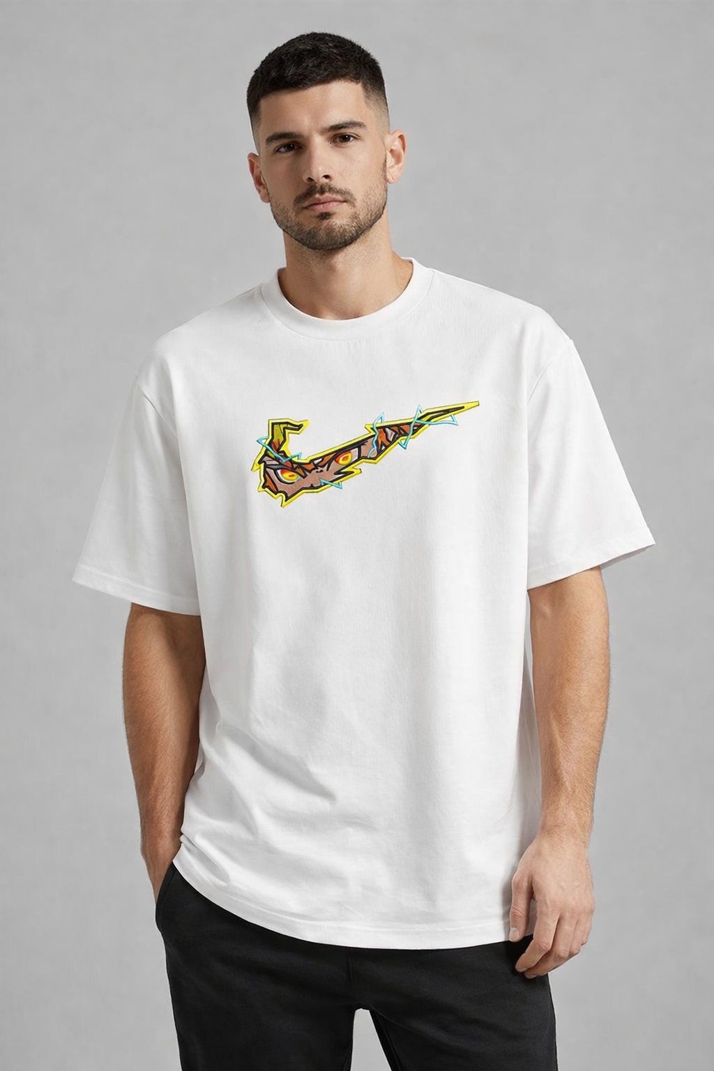Walk With Yourself White Oversized Graphic T-Shirt | Unisex Streetwear | StitchVaults™ - Image 2