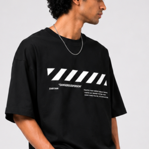 StitchVaults™ Human Being Minimal Oversized Graphic T-Shirt for Men