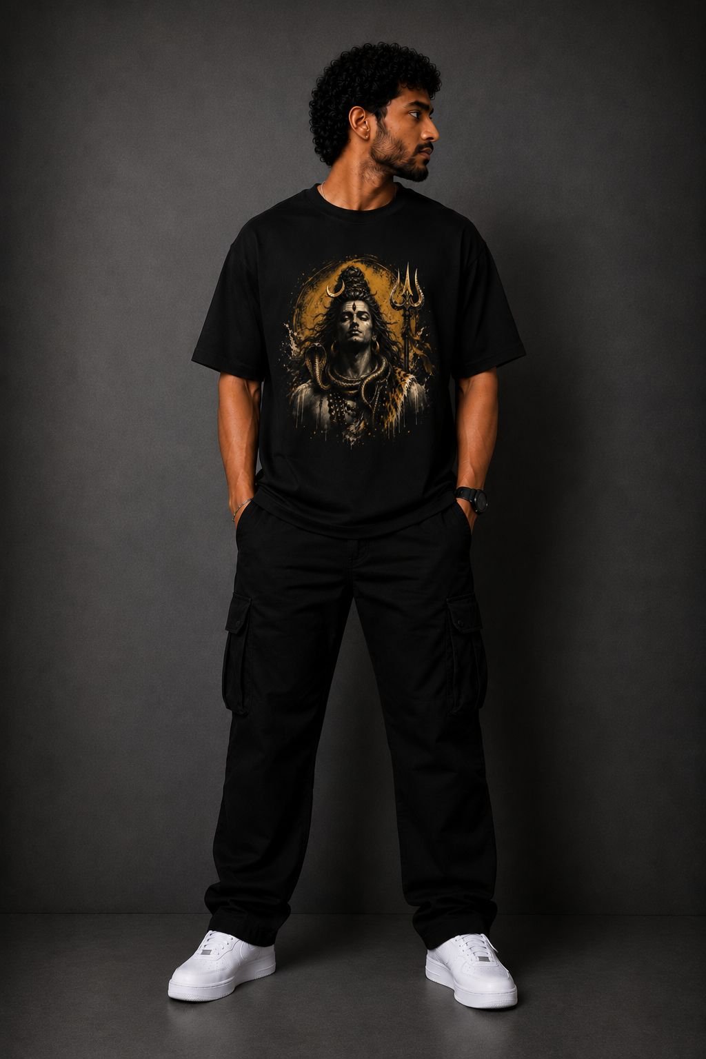 Mahadev "Be The Storm" Oversized Graphic T-Shirt – Black Streetwear - Image 3