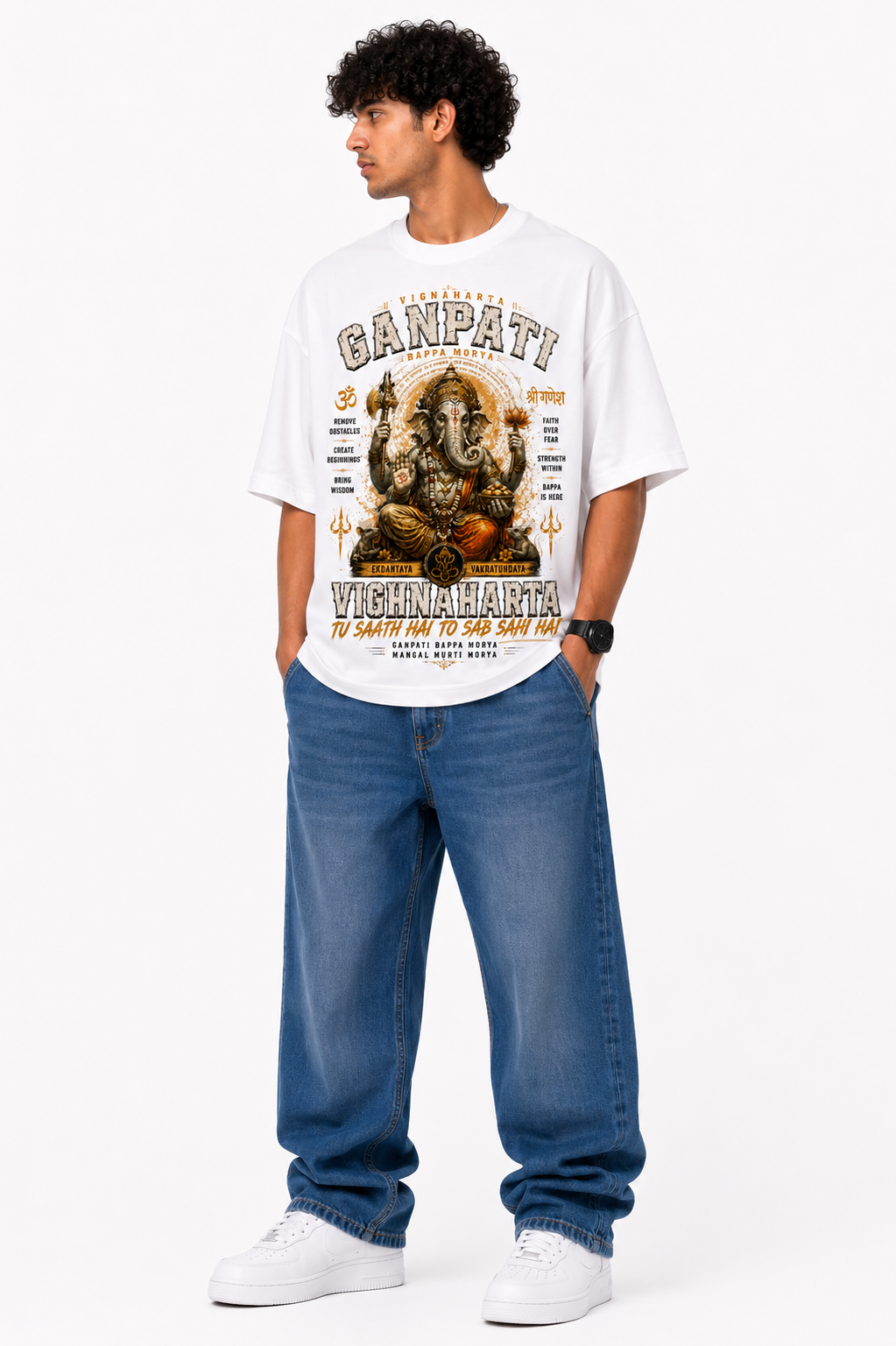 StitchVaults™ Jai Hanuman Oversized Graphic T-Shirt – Devotion & Strength Edition | HANUMAN LEGACY™ Collection