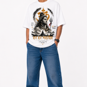 StitchVaults™ Har Har Mahadev Oversized Graphic T-Shirt – MAHADEV LEGACY™ Collection | Premium Cotton