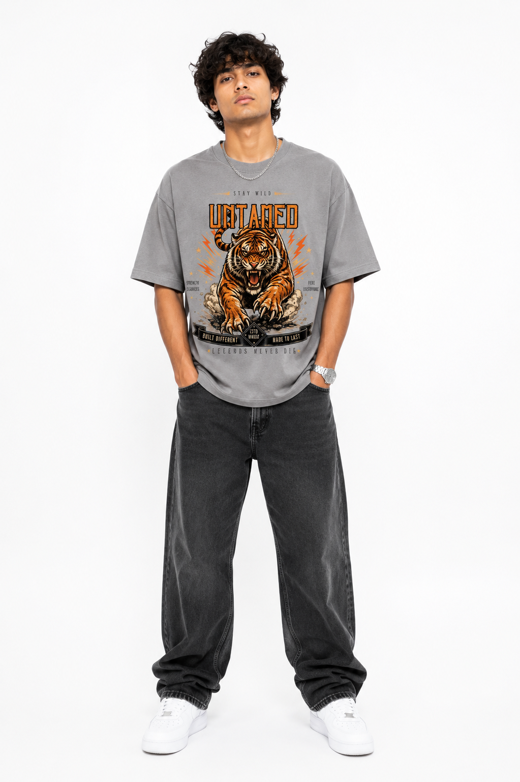 StitchVaults™ Untamed Tiger Oversized Graphic T-Shirt