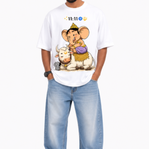 StitchVaults™ 11:11 Blessings Oversized Graphic T-Shirt – GANESHA LEGACY™ Collection | Premium Cotton