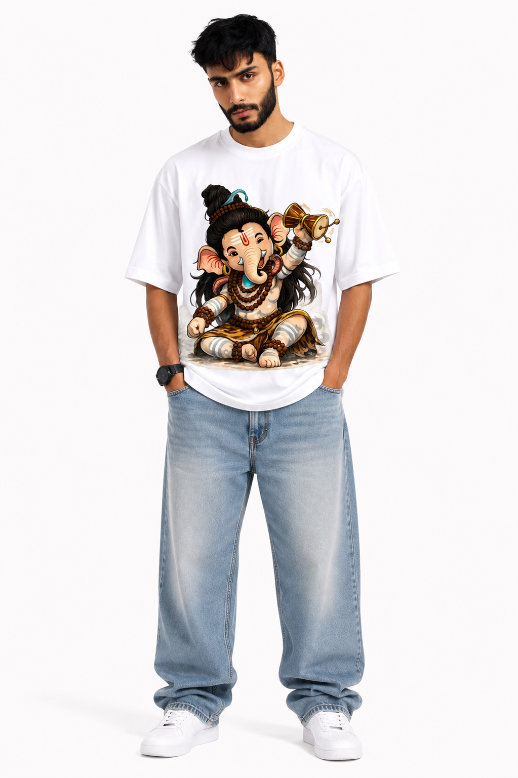 StitchVaults™ Bal Shiva Oversized Graphic T-Shirt – SHIVA LEGACY™ Collection | Premium Cotton