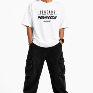 StitchVaults™ Legends Don't Ask for Permission Oversized Typography T-Shirt