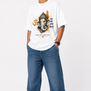 StitchVaults™ Ganpati Bappa Morya Oversized Graphic T-Shirt – GANESHA LEGACY™ Collection | Premium Cotton