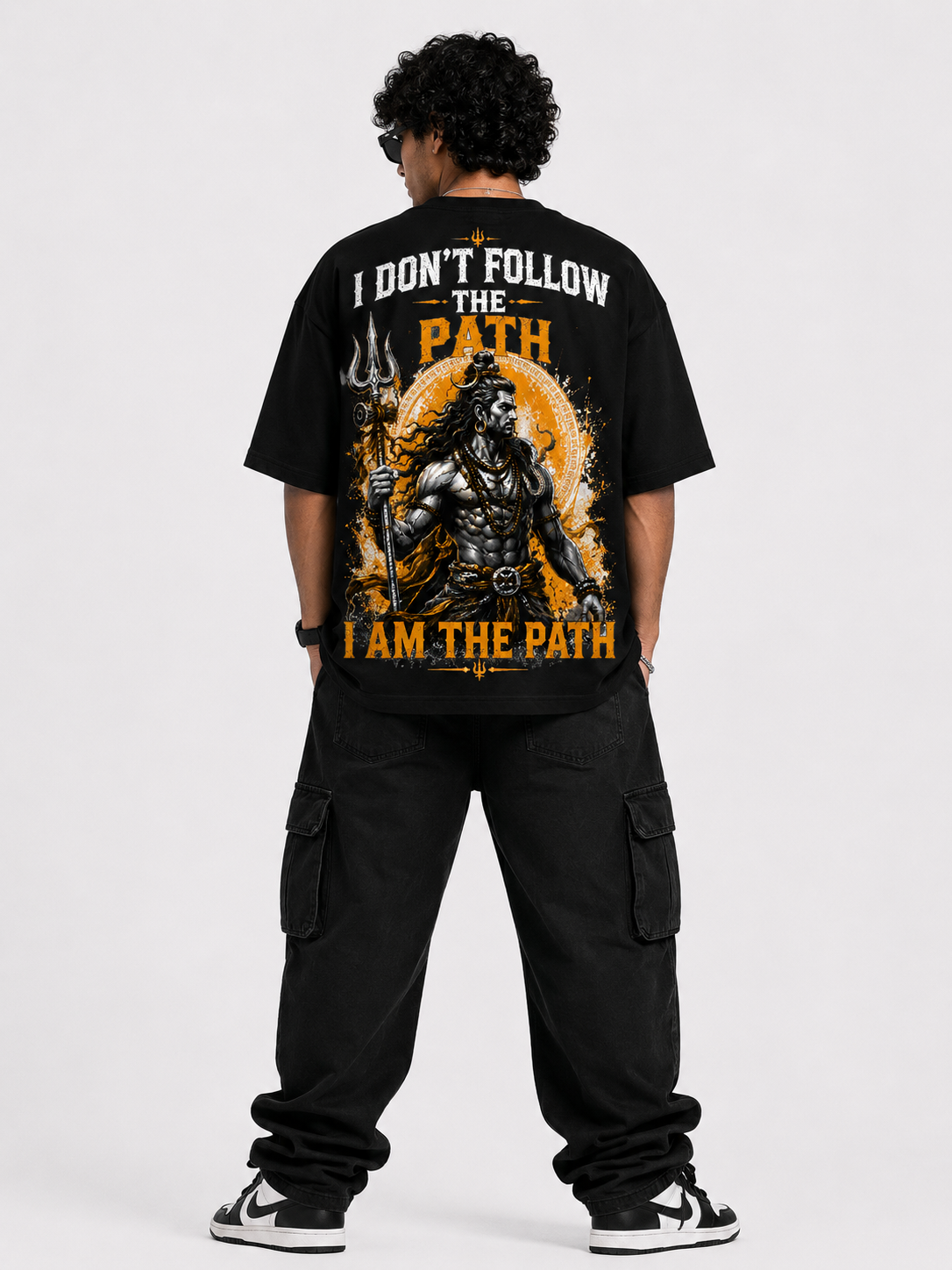 StitchVaults™ I Don't Follow The Path Oversized T-Shirt – Mahadev Edition