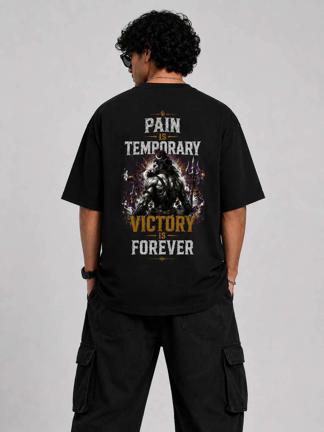 StitchVaults™ Pain Is Temporary Victory Is Forever Oversized T-Shirt – Mahadev Legacy™