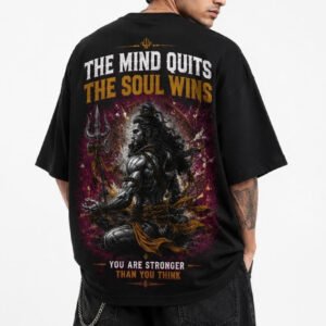 StitchVaults™ The Mind Quits The Soul Wins Oversized Graphic T-Shirt