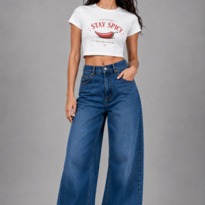 Stay Spicy Women’s White Graphic Crop Top | StitchVaults™