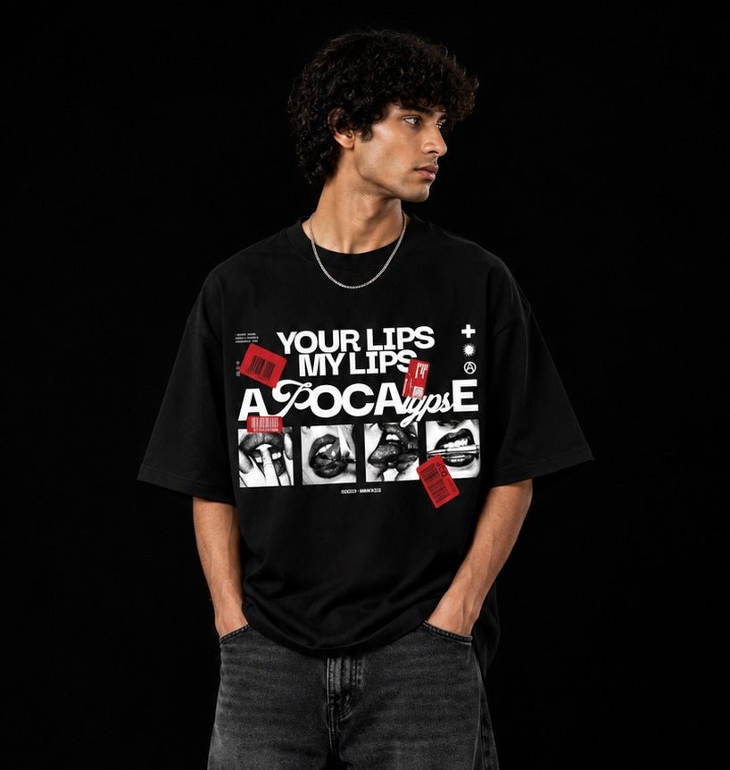 APOCALYPSE VIBES™ Oversized Graphic Streetwear Tee – Black Edition - Image 2