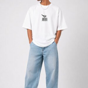 HUMAN BEING™ Oversized Minimal Streetwear Tee – White Edition