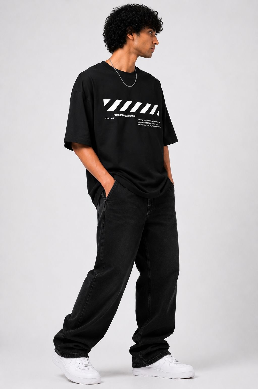 DANGEROUS PERSON™ Oversized Minimal Streetwear T-Shirt – Black - Image 2