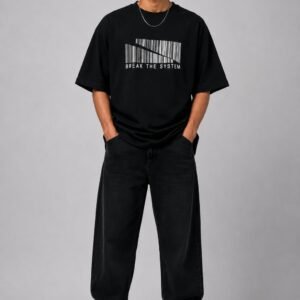 BREAK THE SYSTEM™ Oversized Graphic Streetwear T-Shirt – Black