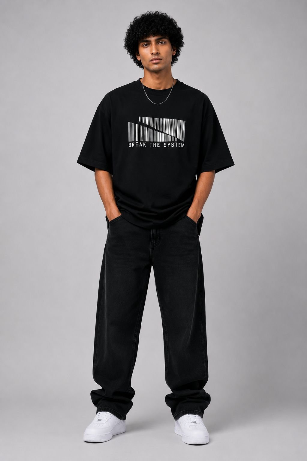 BREAK THE SYSTEM™ Oversized Graphic Streetwear T-Shirt – Black