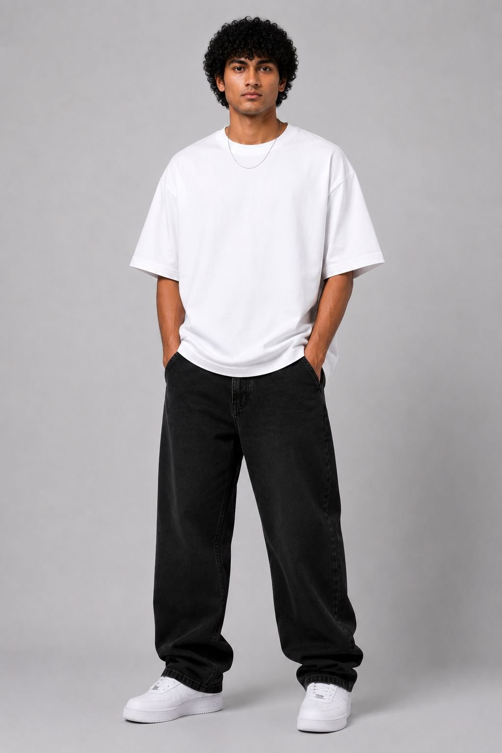 UNSAID™ Oversized Back Graphic Streetwear T-Shirt – White - Image 2