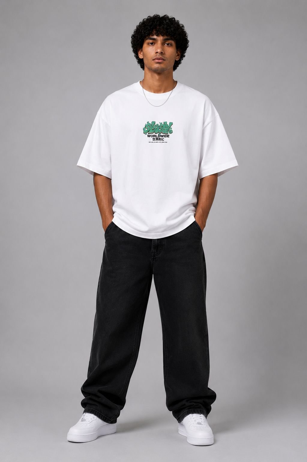StitchVaults® RIDE THE WIND™ Oversized Anime Streetwear T-Shirt – White - Image 4