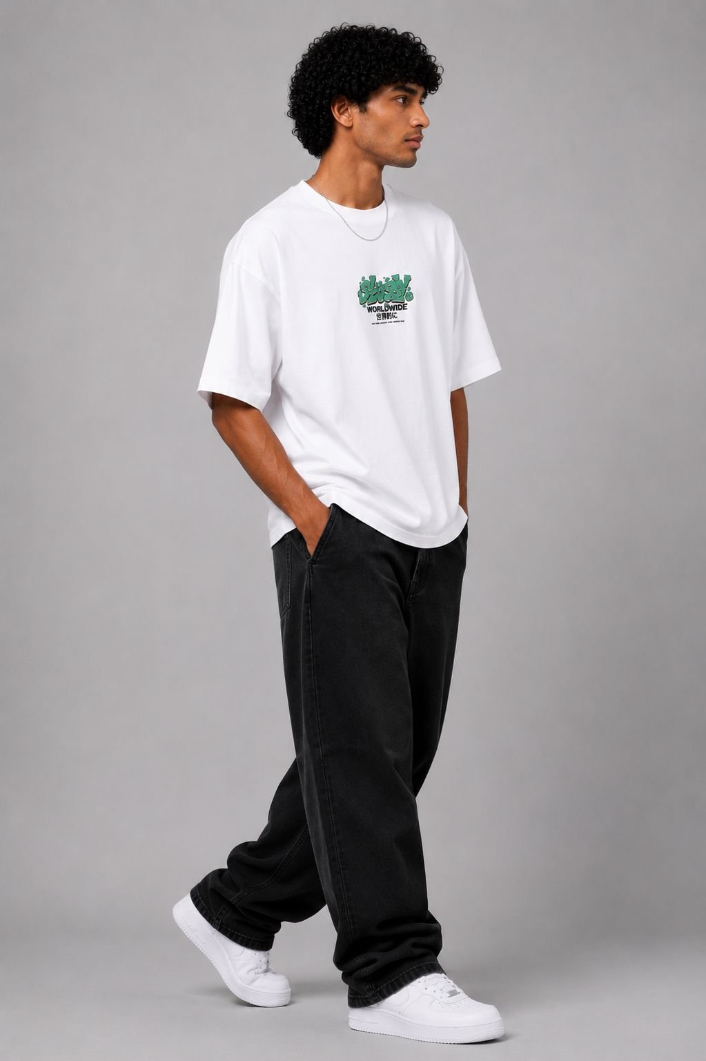 StitchVaults® RIDE THE WIND™ Oversized Anime Streetwear T-Shirt – White - Image 2