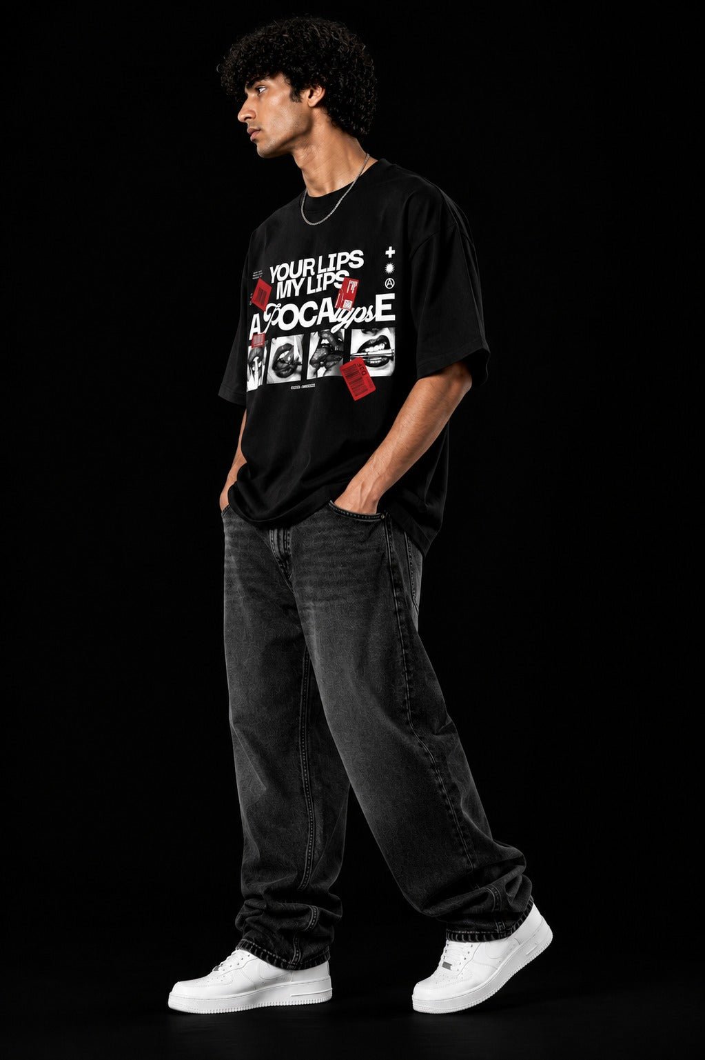 APOCALYPSE VIBES™ Oversized Graphic Streetwear Tee – Black Edition - Image 4