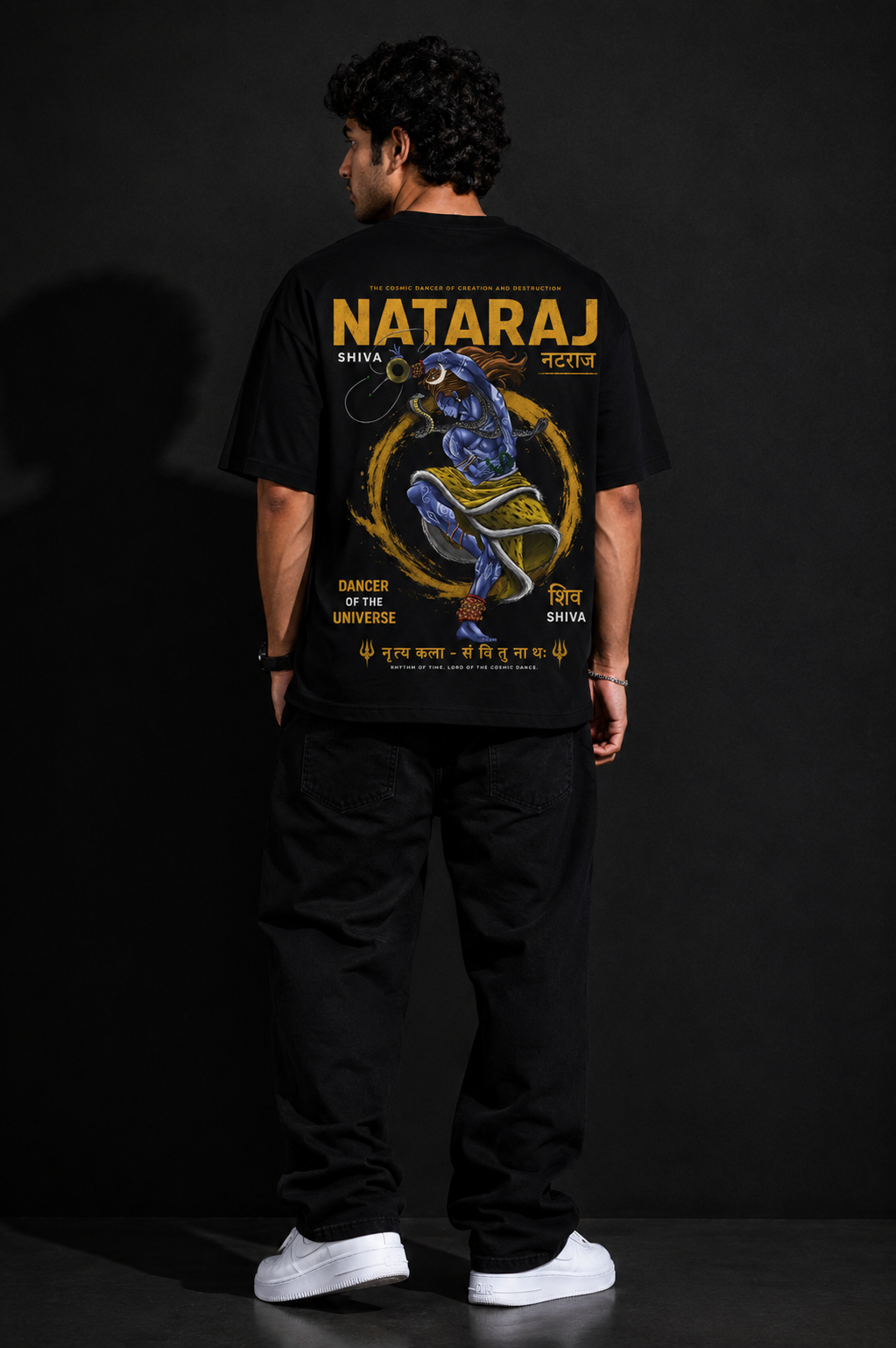StitchVaults™ Nataraj Shiva Oversized Graphic T-Shirt for Men - Image 2