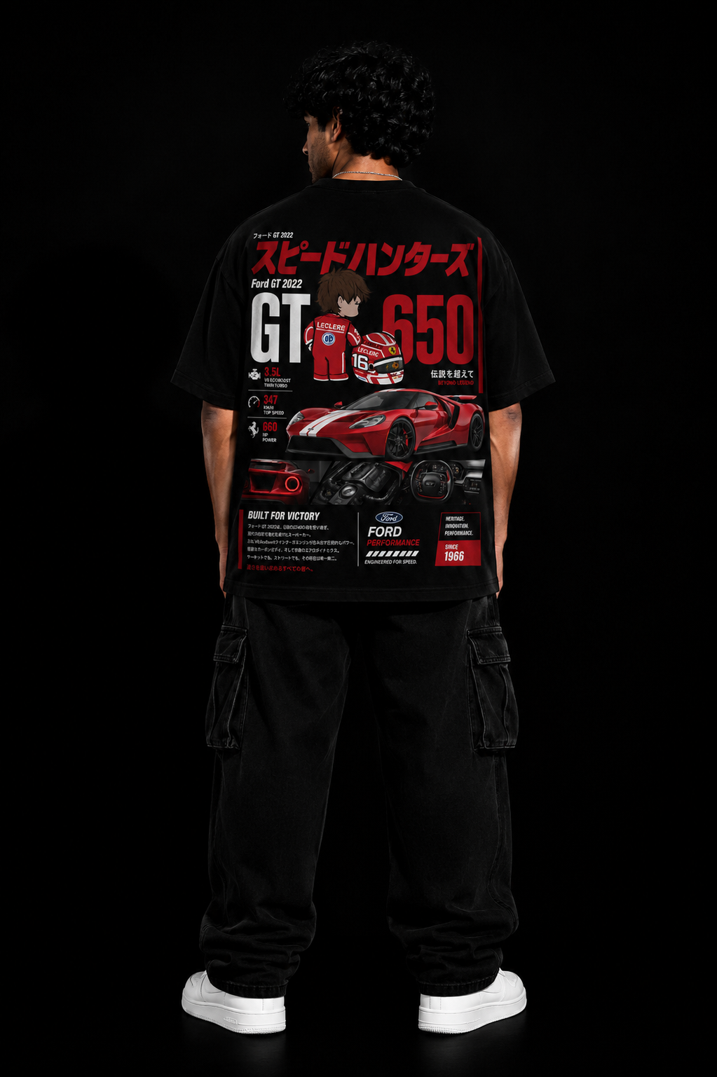 StitchVaults™ GT 650 Racing Oversized Graphic T-Shirt – Built For Victory Edition - Image 2