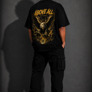 StitchVaults™ Above All Eagle Oversized Graphic T-Shirt – Thunder Edition