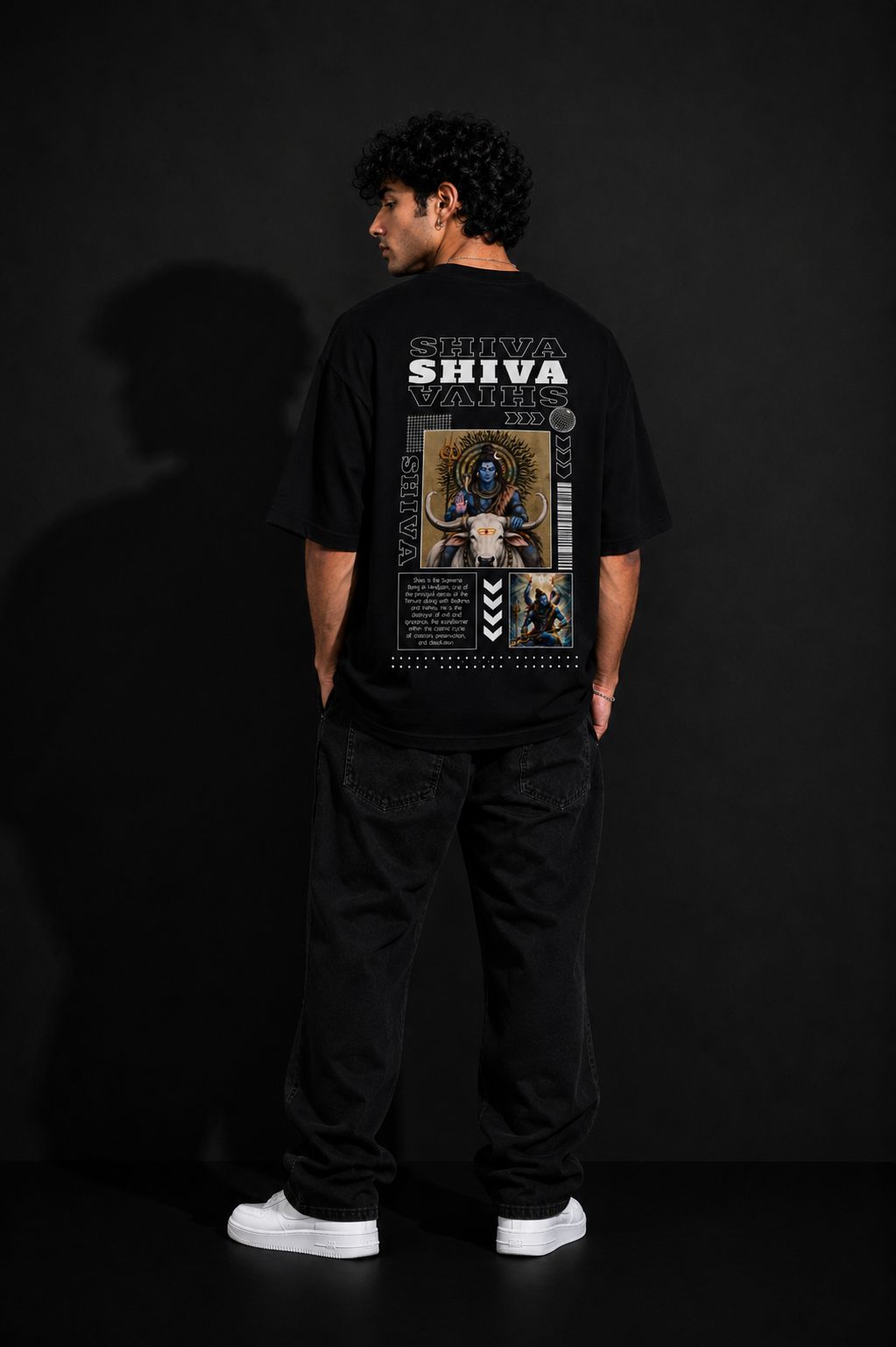 StitchVaults™ Shiva Oversized Graphic T-Shirt – Divine Power Streetwear Edition - Image 3