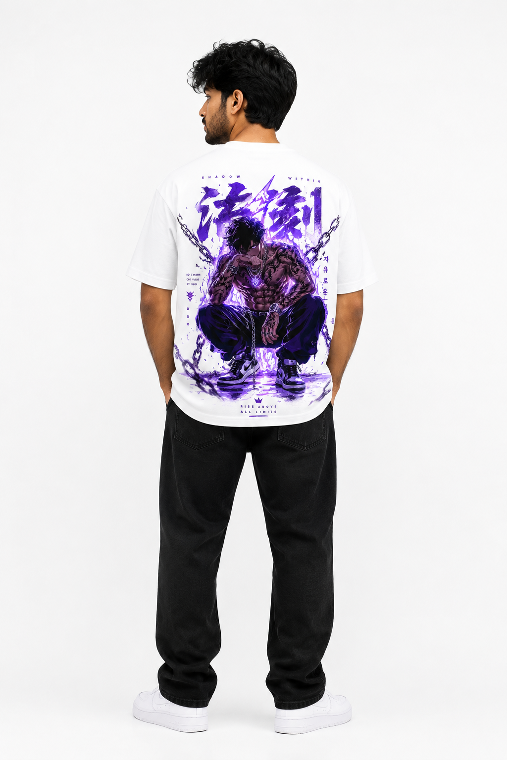 StitchVaults™ Shadow Within Oversized Anime Graphic T-Shirt - Image 2