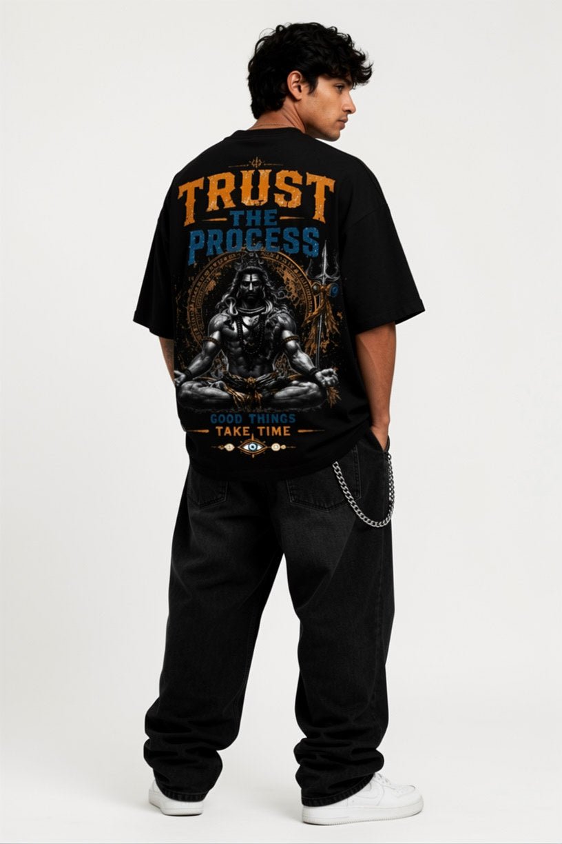 StitchVaults™ Trust The Process Oversized Graphic T-Shirt - Image 4
