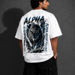 StitchVaults™ Alpha Never Follows Wolf Oversized Graphic T-Shirt