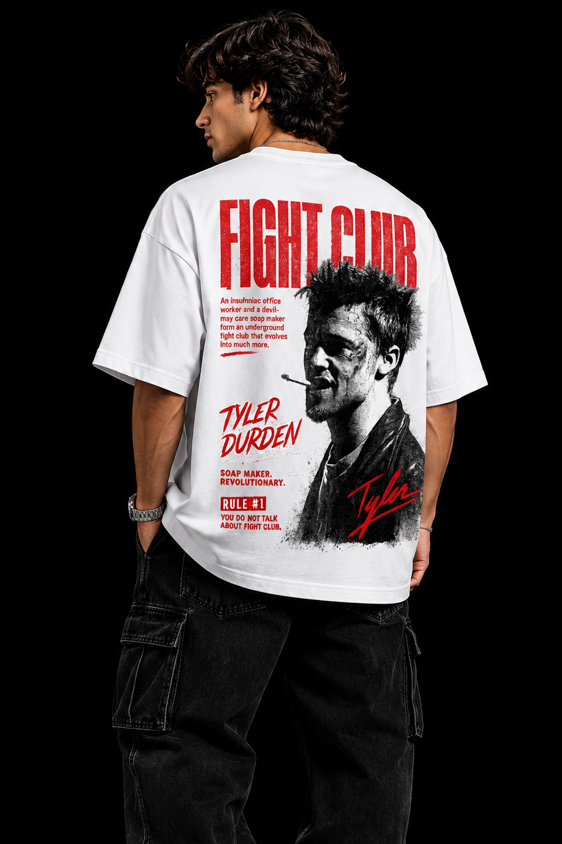 StitchVaults™ Fight Club Graphic Oversized T-Shirt – Rebel Edition